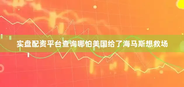 实盘配资平台查询哪怕美国给了海马斯想救场
